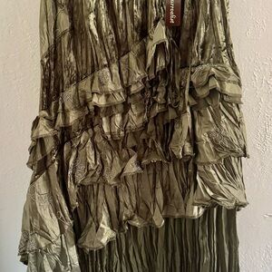 Chic Olive Tiered Maxi Skirt